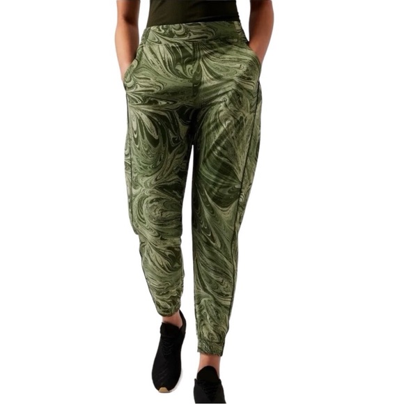Athleta Brooklyn Jogger Pants Sumi Marble Green 6T 6 Tall - Picture 9 of 9